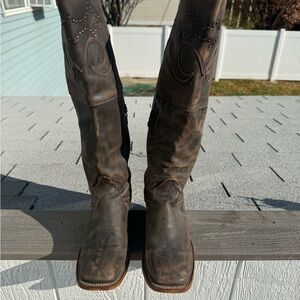 Dan Post Distressed Brown Heeled Boots